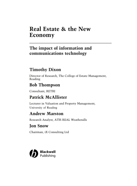 Real Estate and the New Economy 