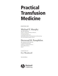 Cover image: Practical Transfusion Medicine 2nd edition 9781405118446