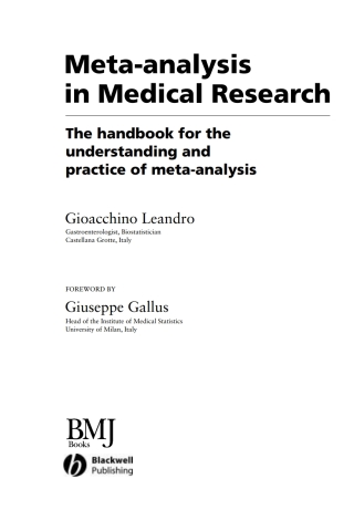 Meta-analysis in Medical Research