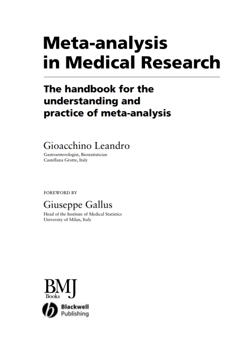 Cover image for book Meta-analysis in Medical Research