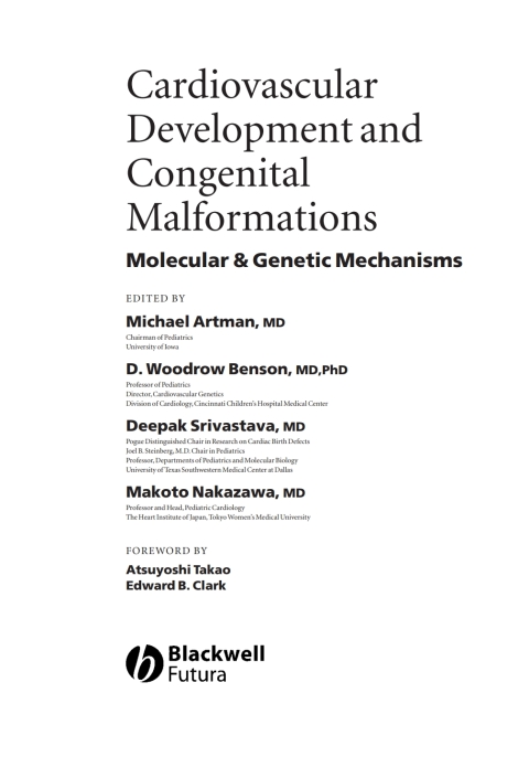 Cardiovascular Development and Congenital Malformations: Molecular \u0026 Genetic Mechanisms 