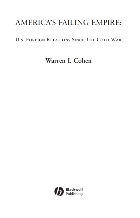Cover image for book America's Failing Empire