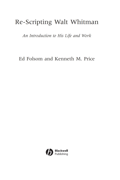 Cover image for book Re-Scripting Walt Whitman