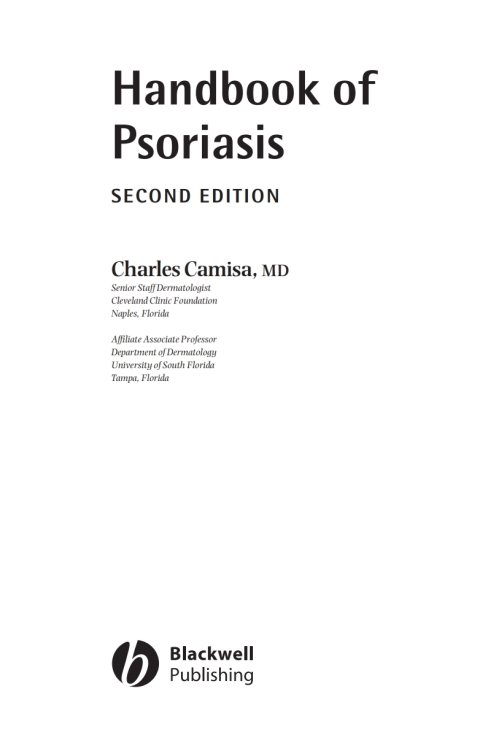 Cover image for book Handbook of Psoriasis