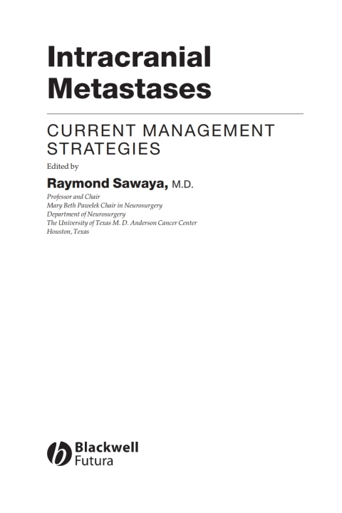 Cover image for book Intracranial Metastases