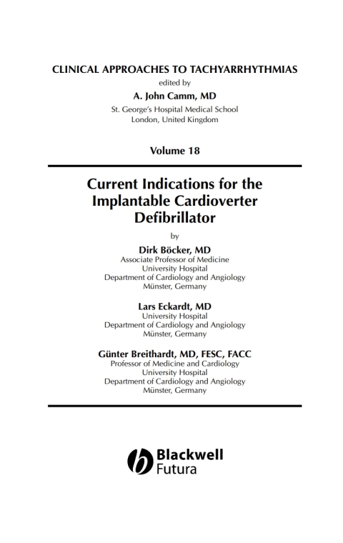 Cover image for book Current Indications for the Implantable Cardioverter Defibrillator