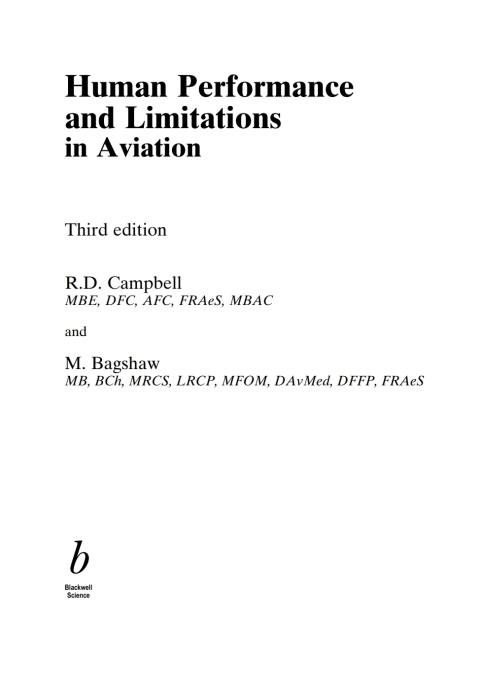 Cover image for book Human Performance and Limitations in Aviation