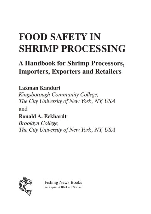 Cover image for book Food Safety in Shrimp Processing: A Handbook for Shrimp Processors, Importers, Exporters and Retailers