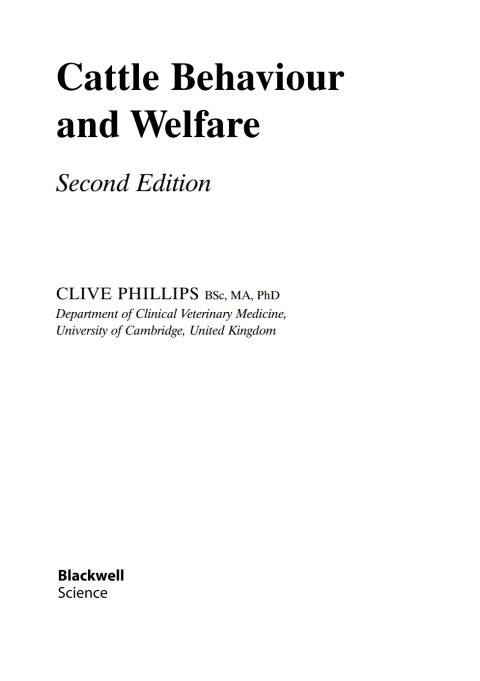 Cover image for book Cattle Behaviour and Welfare