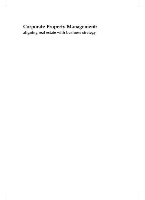Cover image for book Corporate Property Management