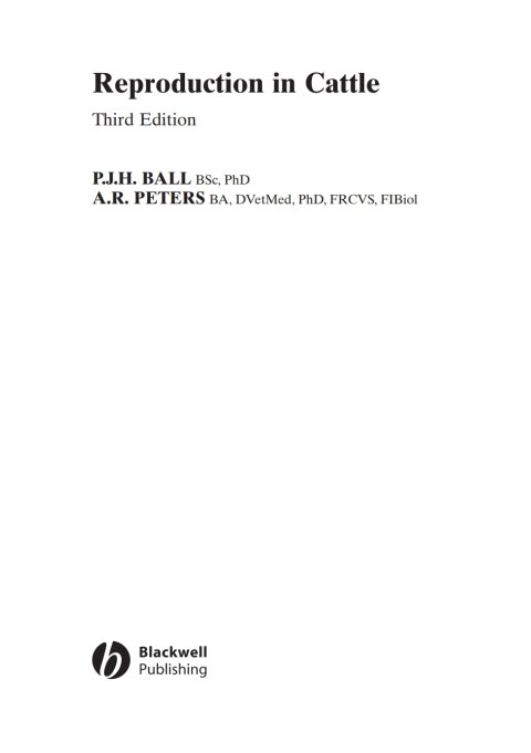 Cover image for book Reproduction in Cattle