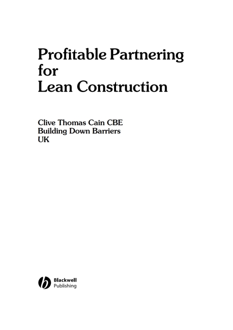 Cover image for book Profitable Partnering for Lean Construction