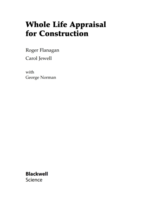 Cover image for book Whole Life Appraisal for Construction