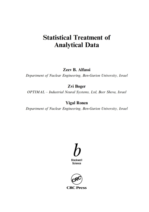 Cover image for book Statistical Treatment of Analytical Data