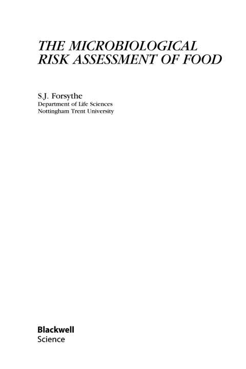 Cover image for book The Microbiological Risk Assessment of Food