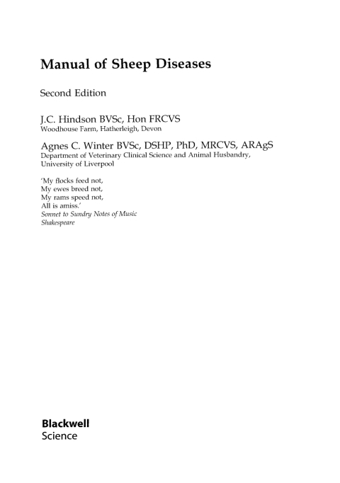 Cover image for book Manual of Sheep Diseases