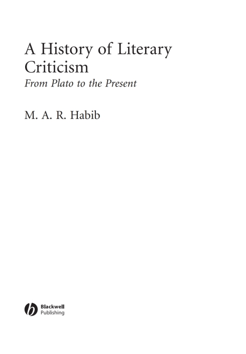 Cover image for book A History of Literary Criticism