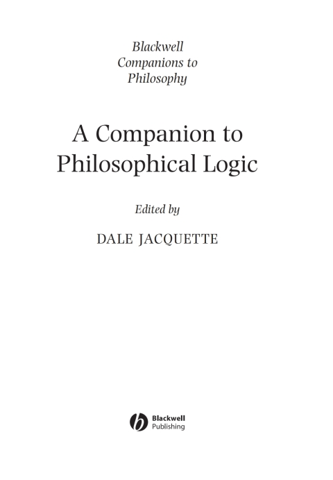 Cover image for book A Companion to Philosophical Logic