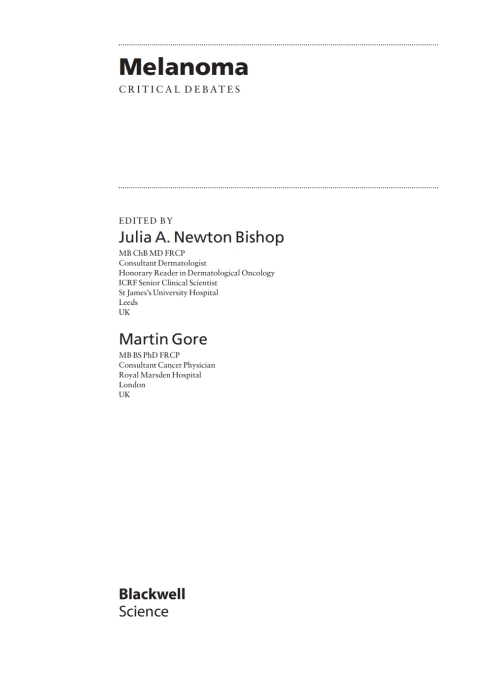 Cover image for book Melanoma