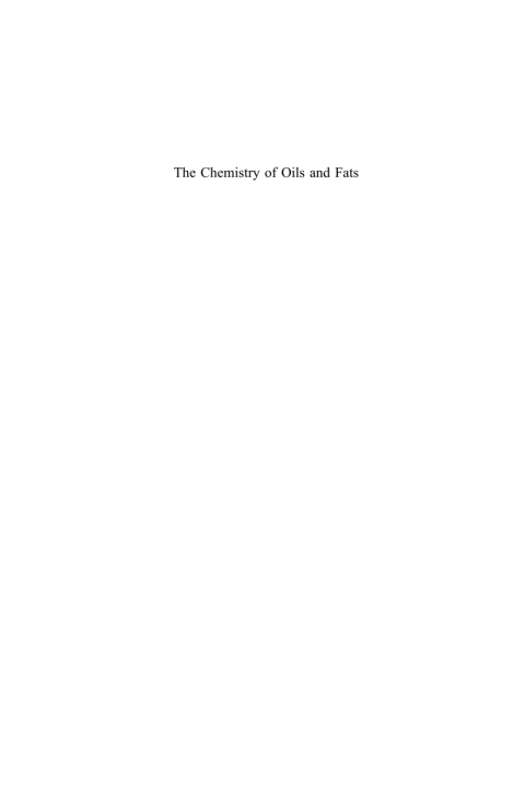 Cover image for book The Chemistry of Oils and Fats