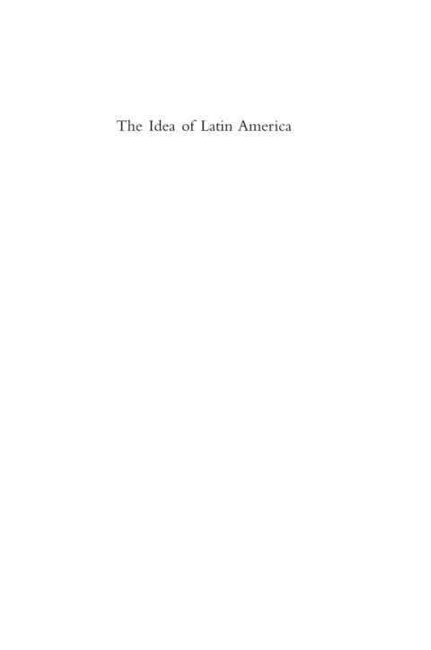 The Idea of Latin America 