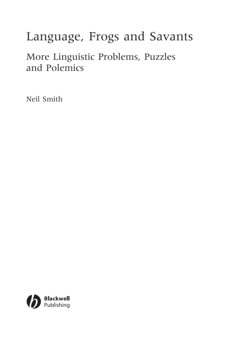 Cover image for book Language, Frogs and Savants