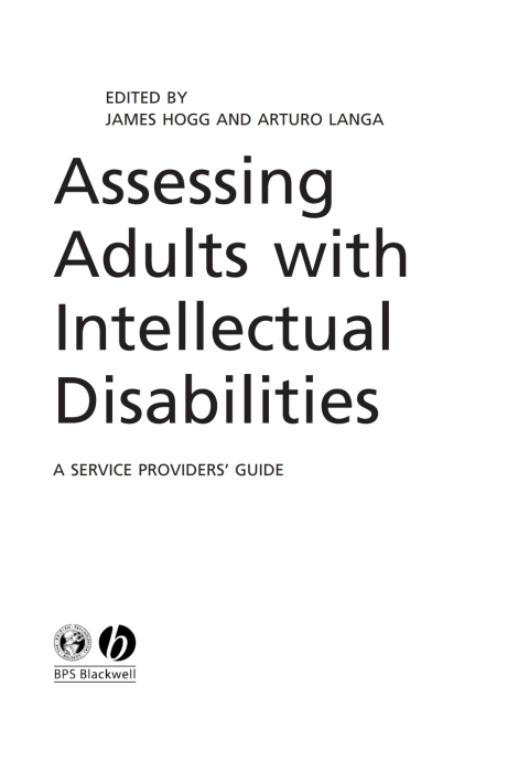 Cover image for book Assessing Adults with Intellectual Disabilities