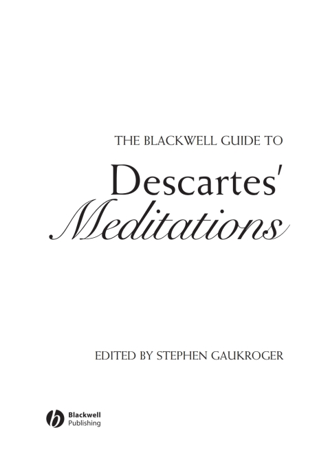 Cover image for book The Blackwell Guide to Descartes' Meditations