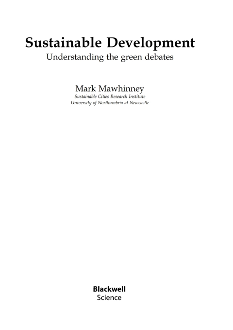 Cover image for book Sustainable Development