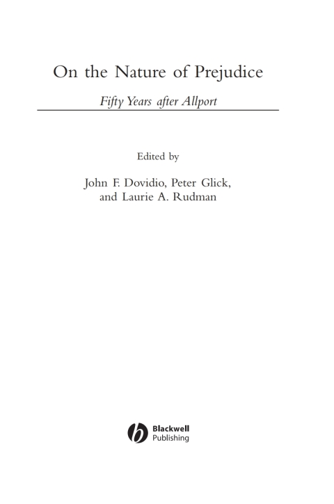 Cover image for book On the Nature of Prejudice