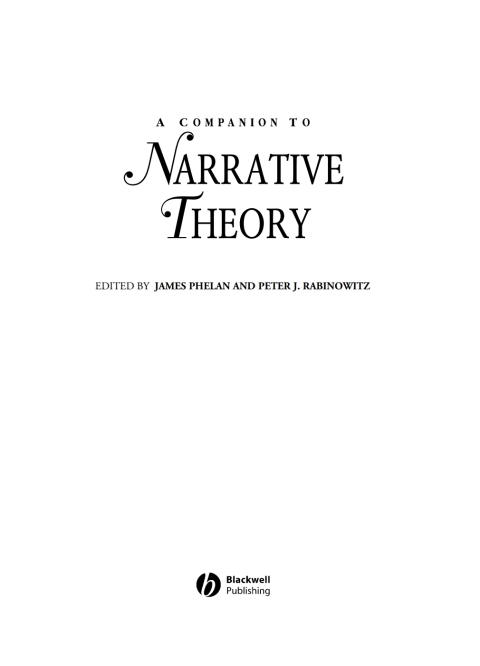 Cover image for book A Companion to Narrative Theory