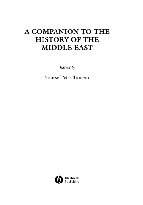 Cover image for book A Companion to the History of the Middle East