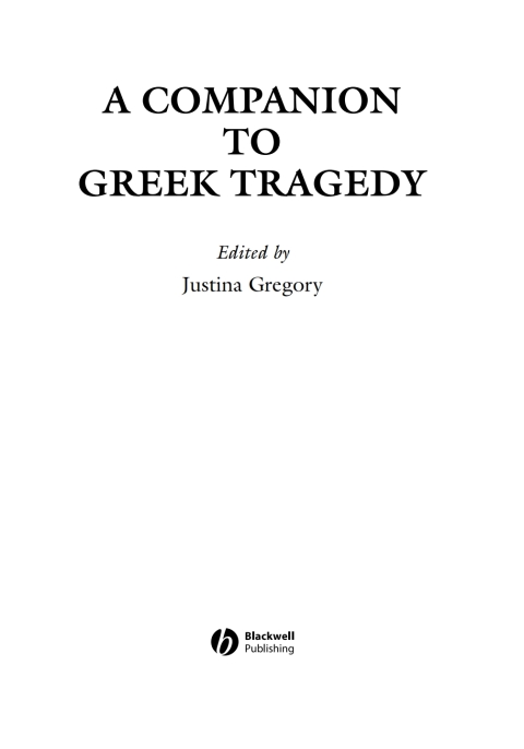 Cover image for book A Companion to Greek Tragedy