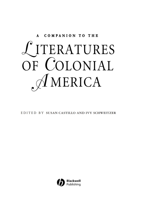 Cover image for book A Companion to the Literatures of Colonial America