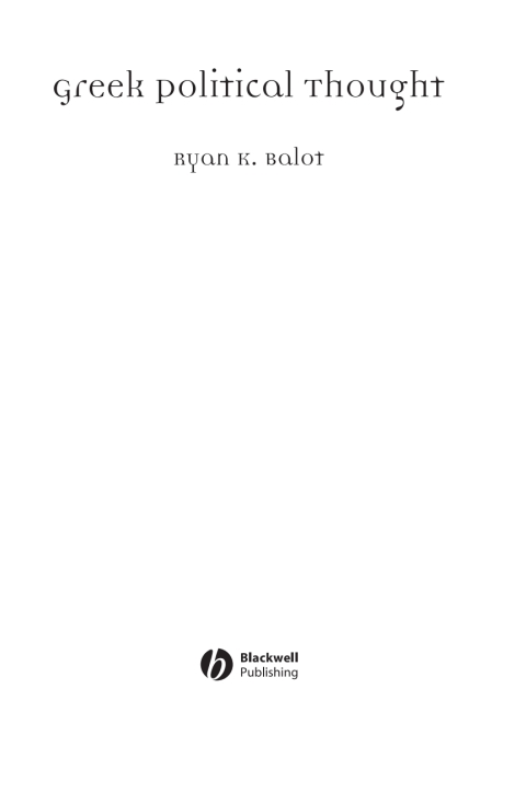 Cover image for book Greek Political Thought