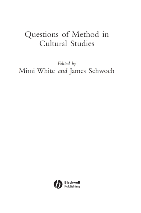 Cover image for book Questions of Method in Cultural Studies