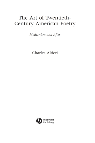 The Art of Twentieth-Century American Poetry