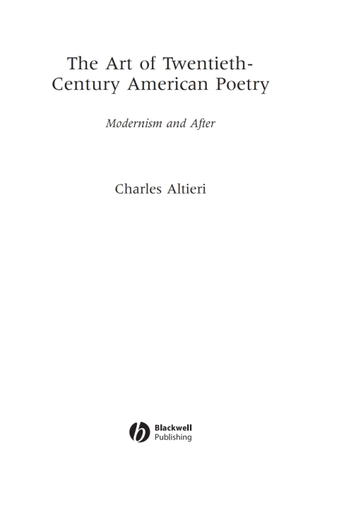 The Art of Twentieth-Century American Poetry 