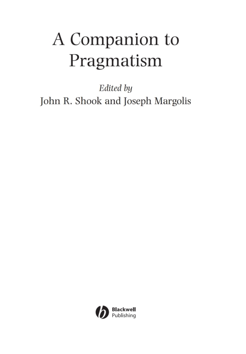 Cover image for book A Companion to Pragmatism