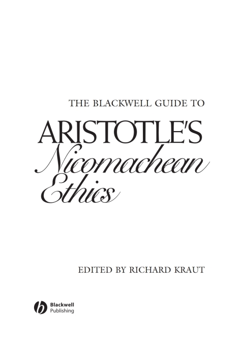 Cover image for book The Blackwell Guide to Aristotle's Nicomachean Ethics