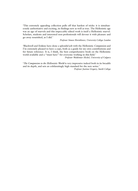 Cover image for book A Companion to the Hellenistic World