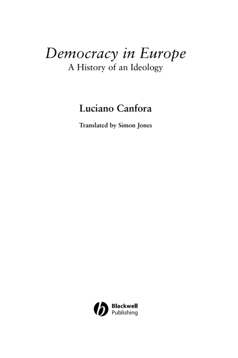 Cover image for book Democracy in Europe: A History of an Ideoloy