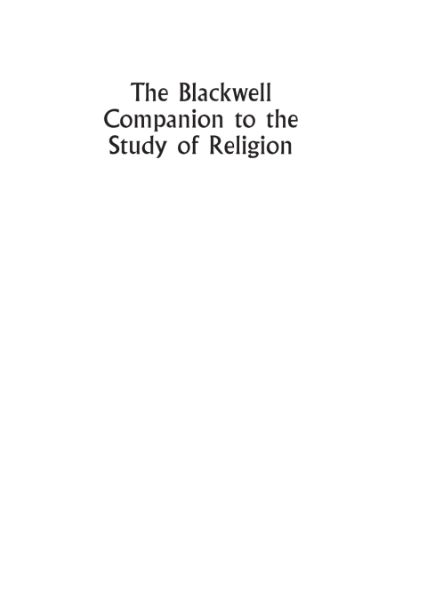 Cover image for book The Blackwell Companion to the Study of Religion