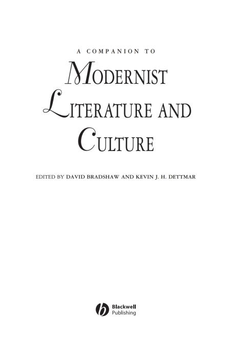 Cover image for book A Companion to Modernist Literature and Culture