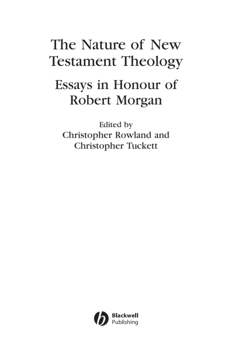 Cover image for book The Nature of New Testament Theology