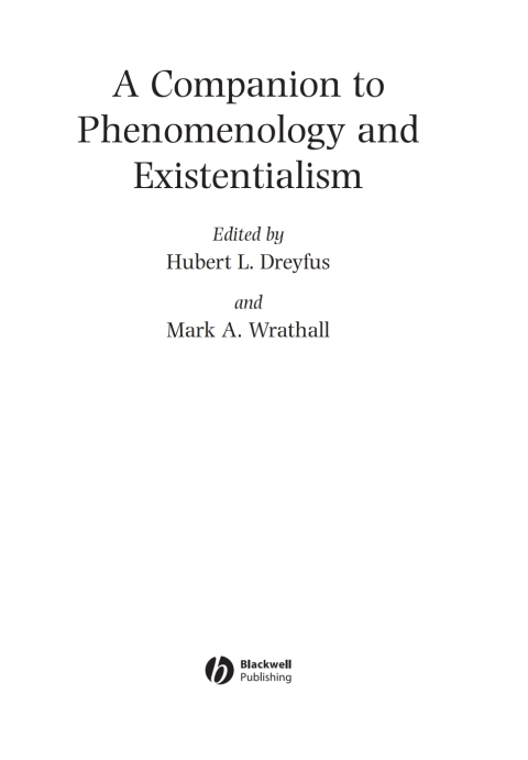Cover image for book A Companion to Phenomenology and Existentialism