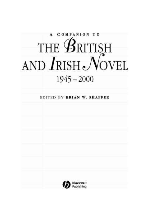 Cover image for book A Companion to the British and Irish Novel, 1945 - 2000