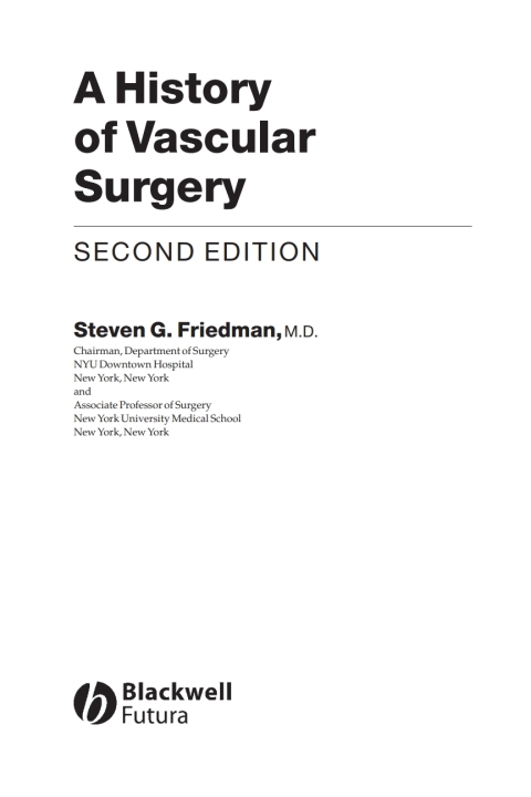 Cover image for book A History of Vascular Surgery