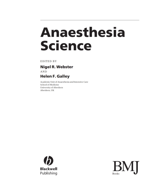 Cover image for book Anaesthesia Science
