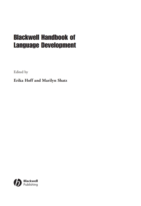 Blackwell Handbook of Language Development 